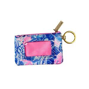 Lilly Pulitzer Wristlet ID Card Holder Keychain Wallet Floral Print
